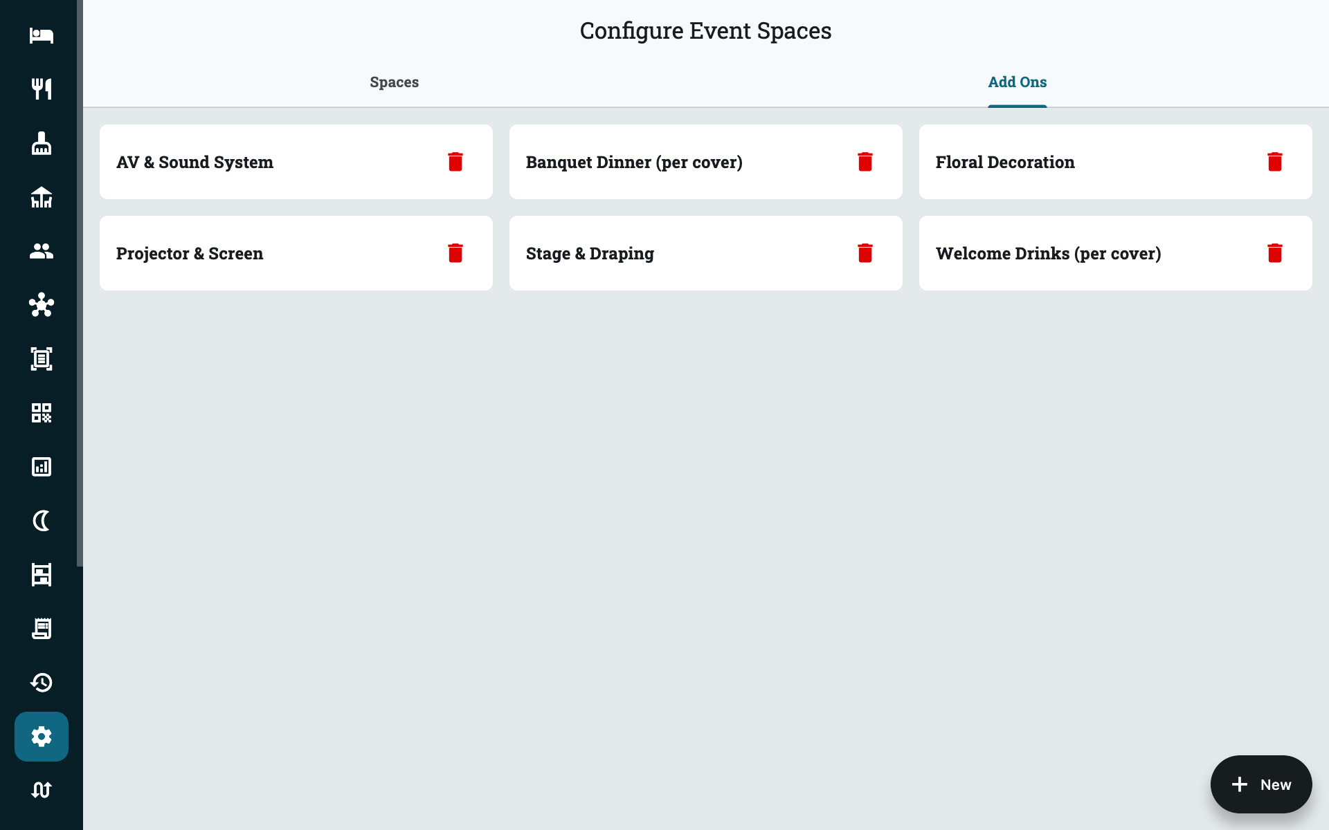 Event space add-ons