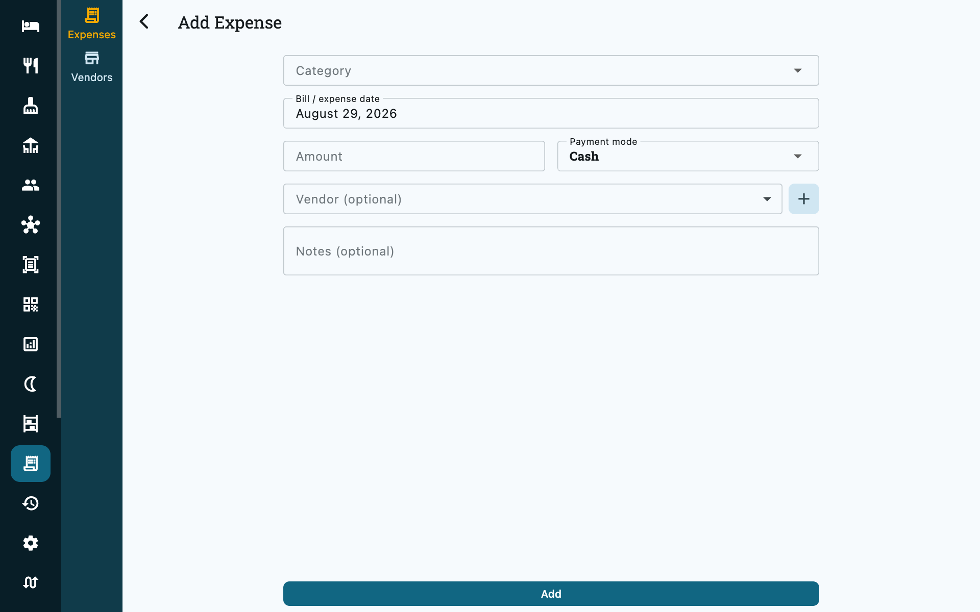 Recording an expense